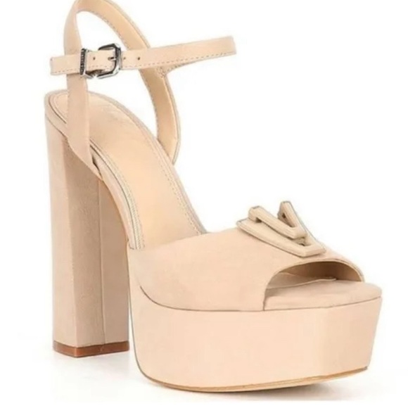 Venita Aspen for Gianni Bini - Suede Tan Platform Sandals - Picture 1 of 16